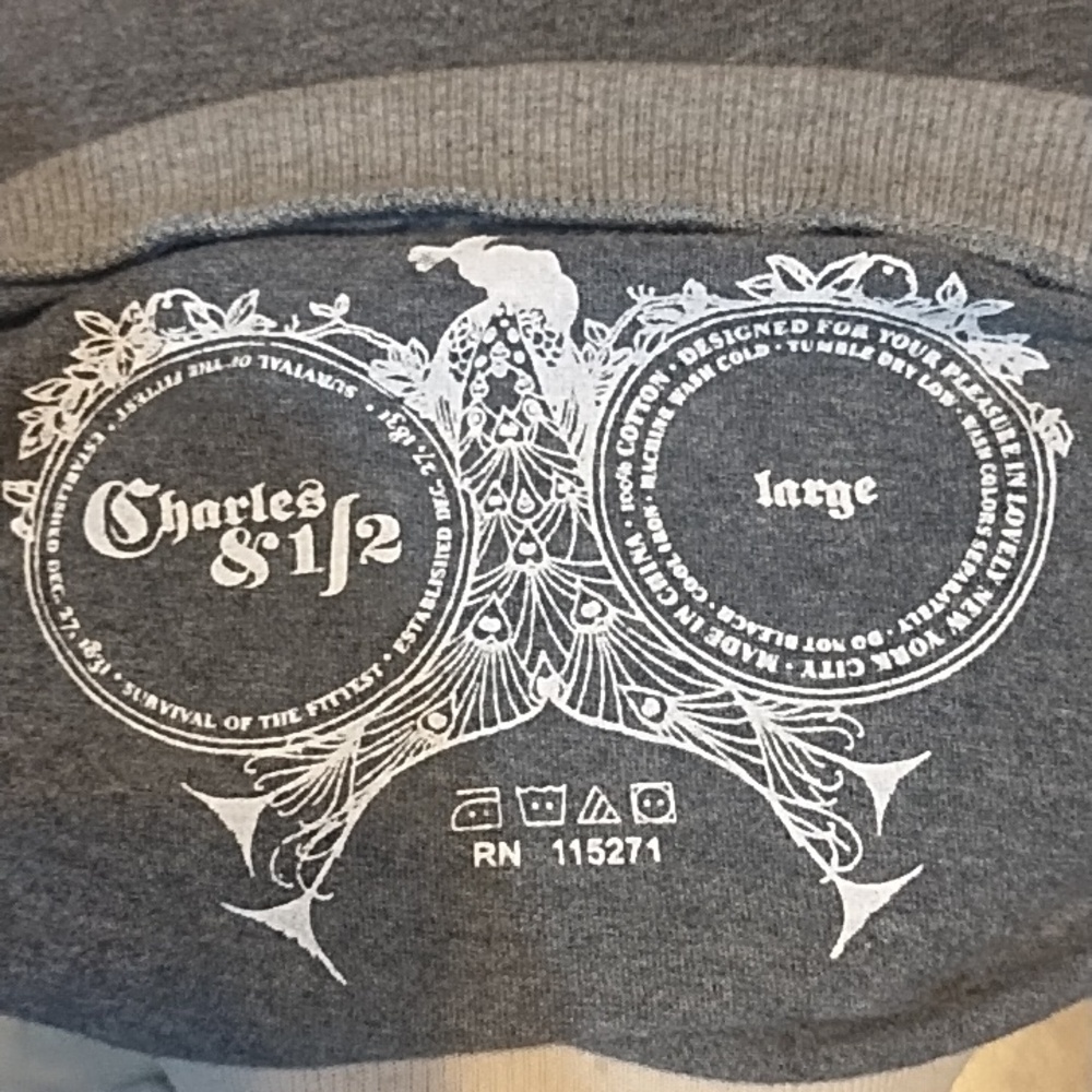 Charles & 1/2 Grey Mens Sweater - Picture 2 of 3